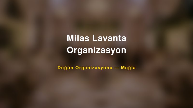 Milas Lavanta Organizasyon — Muğla Kır Düğünü Mekanı Rehberi — 1